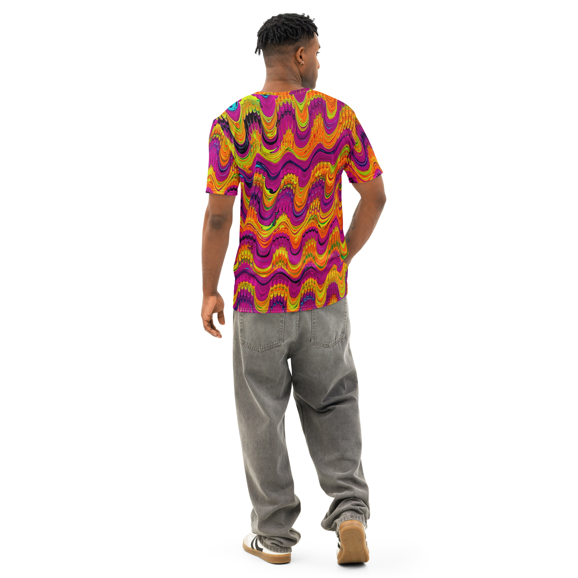 Brain Waves Men’s cotton crew neck t-shirt - Image 2