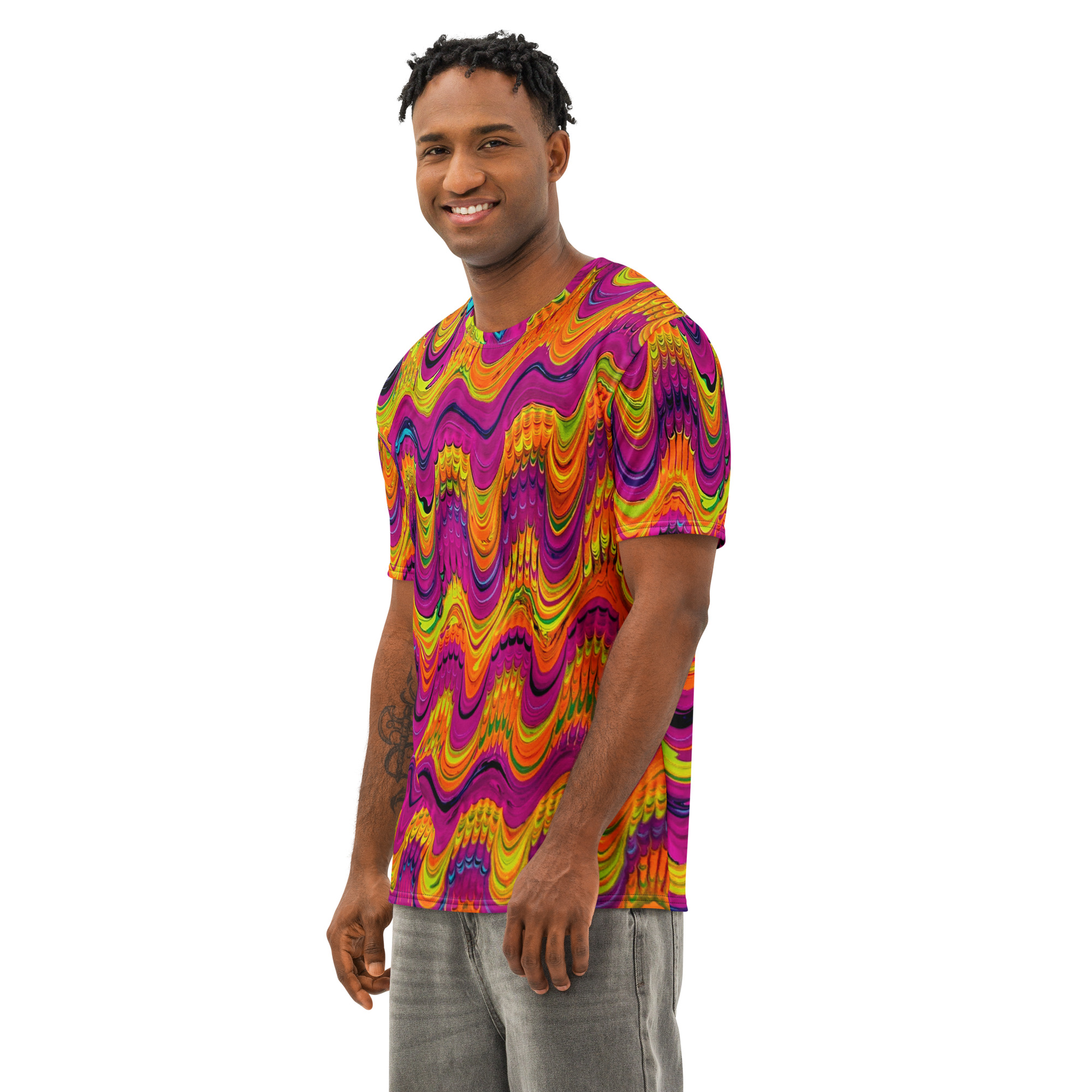 Brain Waves Men’s cotton crew neck t-shirt - Image 3