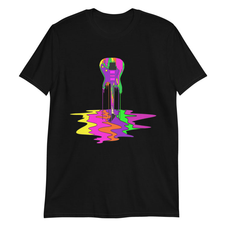 Basic Short-Sleeve Melting Multicolor Guitar Unisex T-Shirt